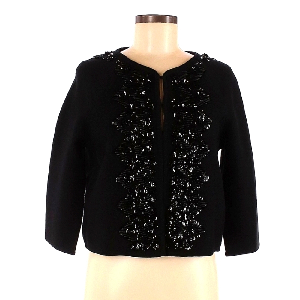 Anthropologie Black Sequin Cardigan